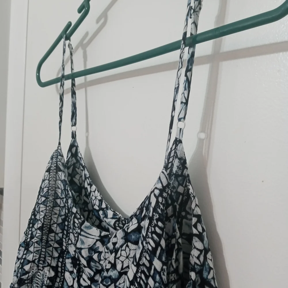 Olivaceous Sleeveless Romper. Adjustable Straps. Layered Ruffle top
